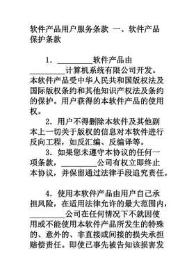 軟件產品與計算機系統服務用戶服務條款范本